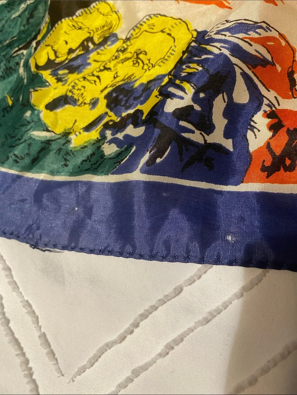Vintage South Dakota Decorative Silk Scarf - Orange, Yellow, Blue